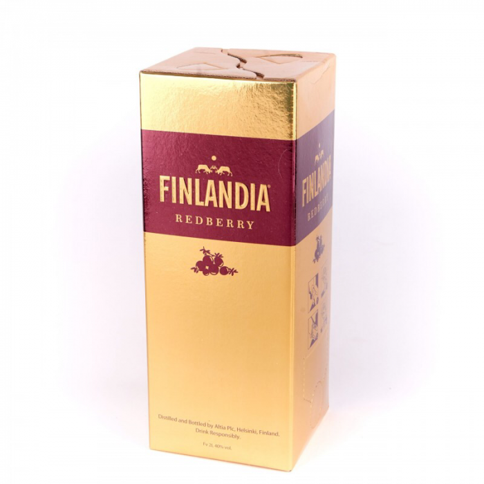 Водка Finlandia Redberry 2л поставляется на постоянной основе ОПТ-ом и в розницу в металлизированном пакете Bag in Box (тетрапаке), оснащенным небольшим краником-дозатором.